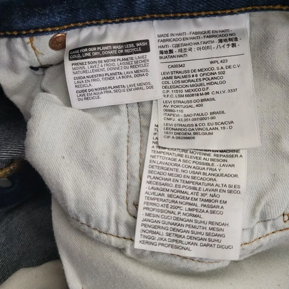 Levi's‎ Men's 501 Original Fit Straight Leg Button Fly Blue Jeans Size 38 X 30